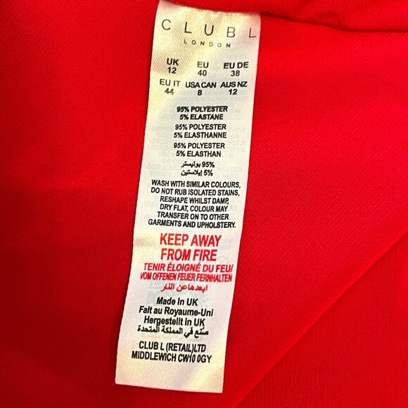 Club L London Adele Backless Ruched Fishtail Cami Maxi Dress Gown 8 US Red NEW - Picture 11 of 14